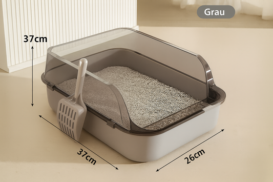 Halboffene, spritzgeschützte Katzentoilette – leicht zu reinigen, komfortabel & ideal für Kätzchen und ausgewachsene Katzen
