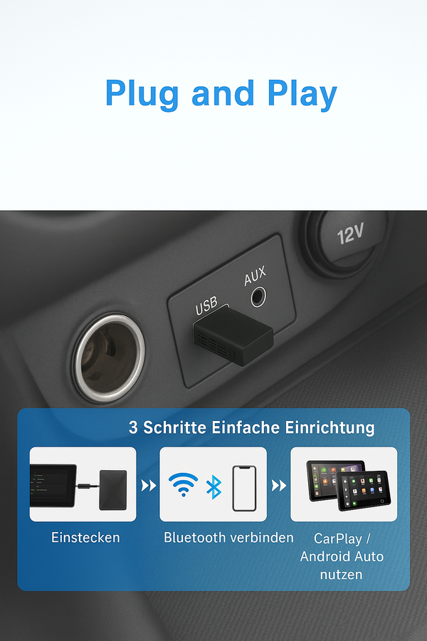 Kabellos CarPlay & Android Auto Adapter