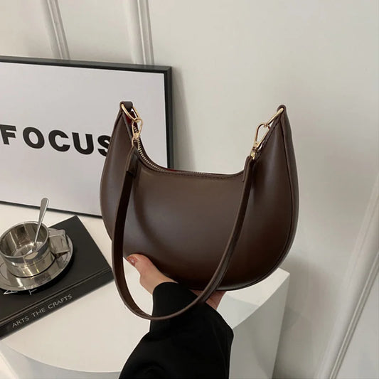 Elegante halbmondförmige Schultertasche – modisch, hochwertig & luxuriös für Damen